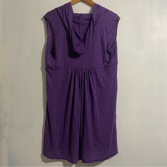 Robin Piccone Purple Hooded Coverup Dress Sleeveless Paisley Print - Picture 4 of 11